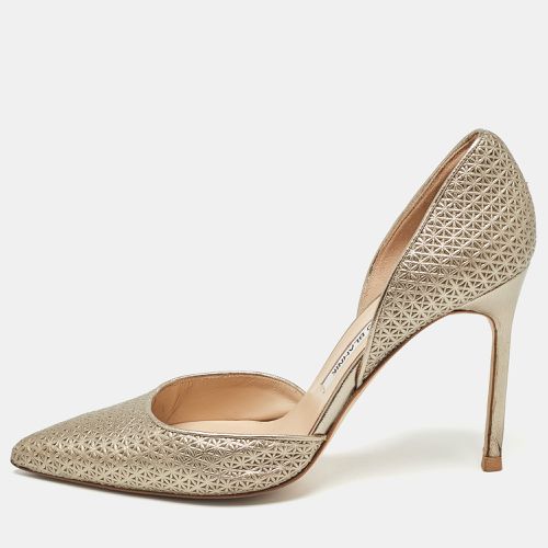 Manolo Blahnik Metallic Textured Leather D'orsay Pointed Toe Pumps Size 38.5 - Manolo Blahnik - Modalova