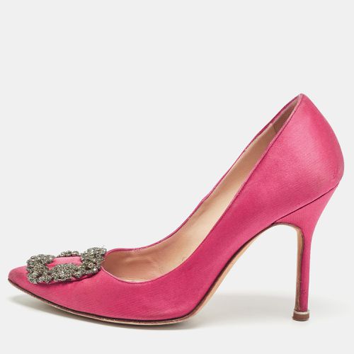 Manolo Blahnik Pink Satin Hangisi Pumps Size 37 - Manolo Blahnik - Modalova