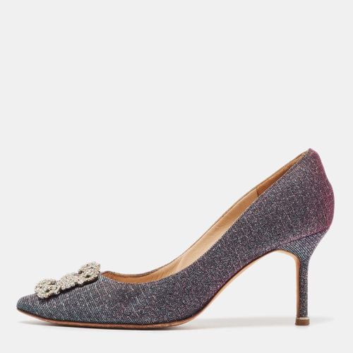 Manolo Blahnik Two Tone Lurex Fabric Hangisi Pumps Size 38.5 - Manolo Blahnik - Modalova