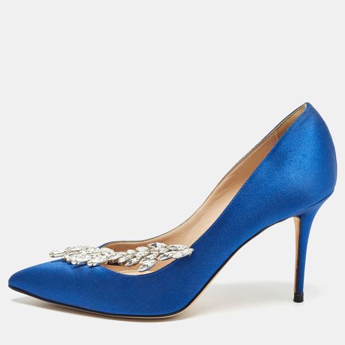 Manolo Blahnik Blue Satin Nadira Pumps Size 36.5 - Manolo Blahnik - Modalova