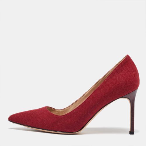 Manolo Blahnik Red Fabric BB Pointed Toe Pumps Size 38 - Manolo Blahnik - Modalova