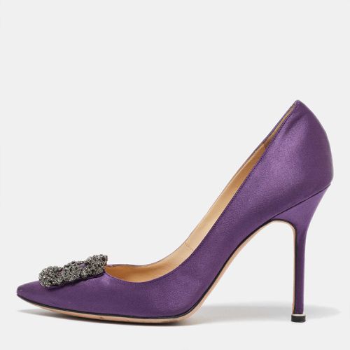 Manolo Blahnik Purple Satin Hangisi Pumps Size 40 - Manolo Blahnik - Modalova