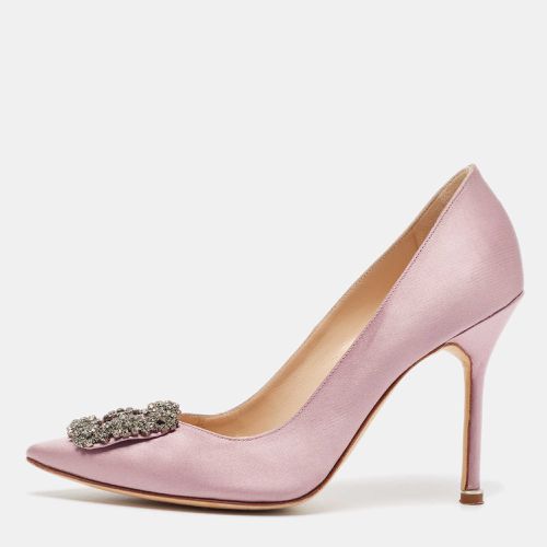 Manolo Blahnik Purple Satin Hangisi Pumps Size 38.5 - Manolo Blahnik - Modalova