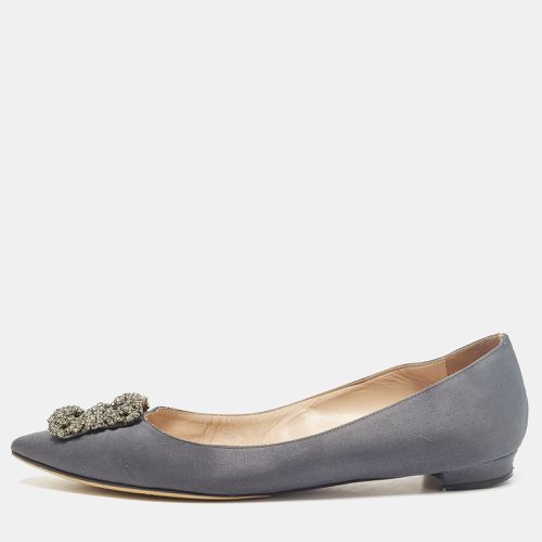 Manolo Blahnik Grey Satin Hangisi Ballet Flats Size 40 - Manolo Blahnik - Modalova