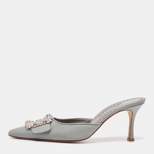 Manolo Blahnik Grey Satin Maysale Mules Size 40 - Manolo Blahnik - Modalova