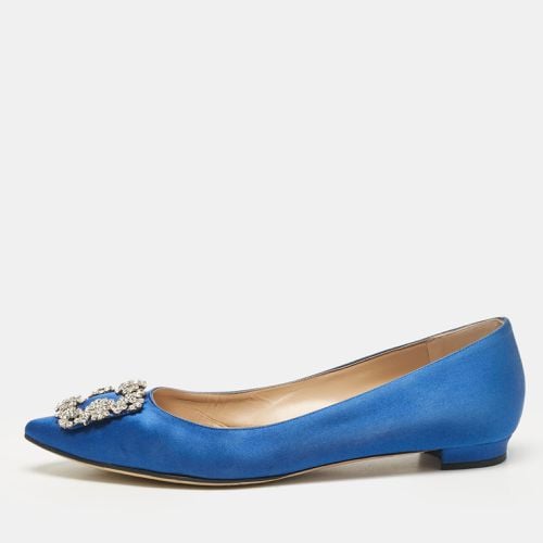 Manolo Blahnik Blue Satin Hangisi Ballet Flats Size 40 - Manolo Blahnik - Modalova