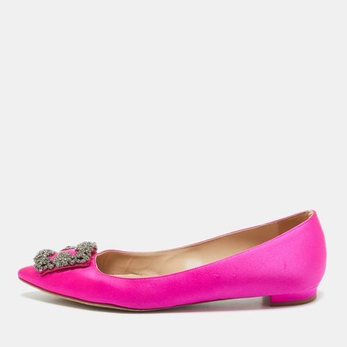 Manolo Blahnik Pink Satin Hangisi Ballet Flats Size 37.5 - Manolo Blahnik - Modalova