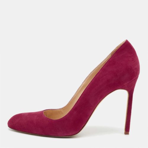 Manolo Blahnik Purple Suede Round Toe Pumps Size 38.5 - Manolo Blahnik - Modalova