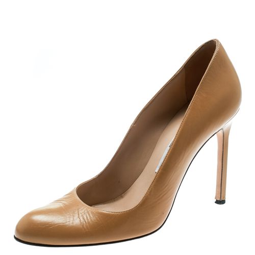 Manolo Blahnik Beige Leather BB Pumps Size 38.5 - Manolo Blahnik - Modalova