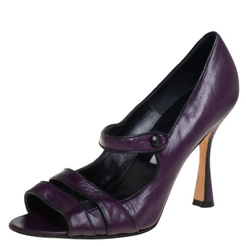 Manolo Blahnik Purple Leather Mary Jane Pumps Size 39.5 - Manolo Blahnik - Modalova