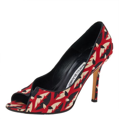 Manolo Blahnik Multicolor Fabric Peep toe Pumps Size 37.5 - Manolo Blahnik - Modalova