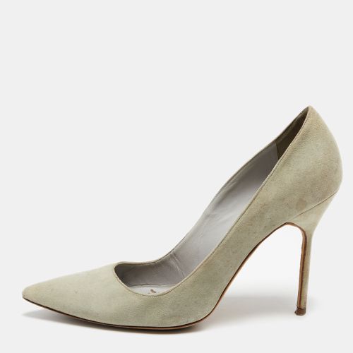 Manolo Blahnik Mint Green Suede BB Pointed Toe Pumps Size 39 - Manolo Blahnik - Modalova