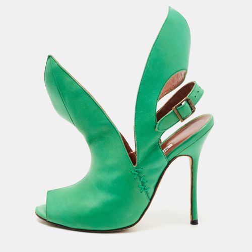 Manolo Blahnik Green Leather Ankle Strap Sandals Size 36.5 - Manolo Blahnik - Modalova