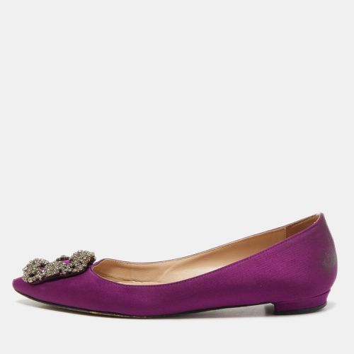 Manolo Blahnik Purple Satin Hangisi Ballet Flats Size 35 - Manolo Blahnik - Modalova