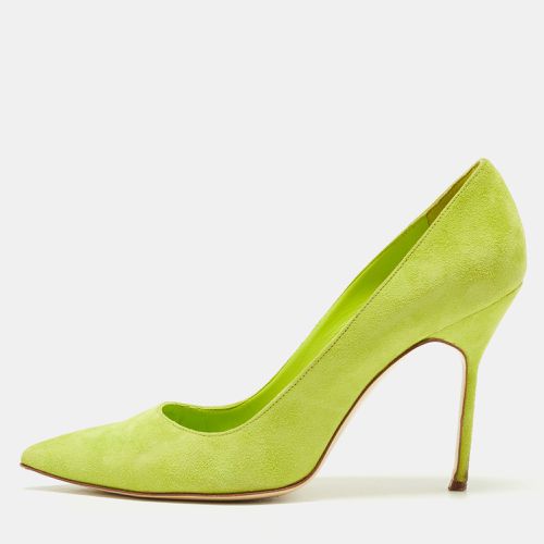 Manolo Blahnik Green Suede BB Pointed Toe Pumps Size 39 - Manolo Blahnik - Modalova