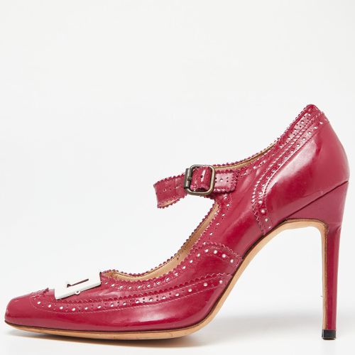 Manolo Blahnik Pink Patent Leather Mary Jane Pumps Size 36.5 - Manolo Blahnik - Modalova