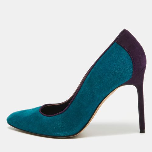 Manolo Blahnik Blue/Purple Suede Pointed Toe Pumps Size 37 - Manolo Blahnik - Modalova