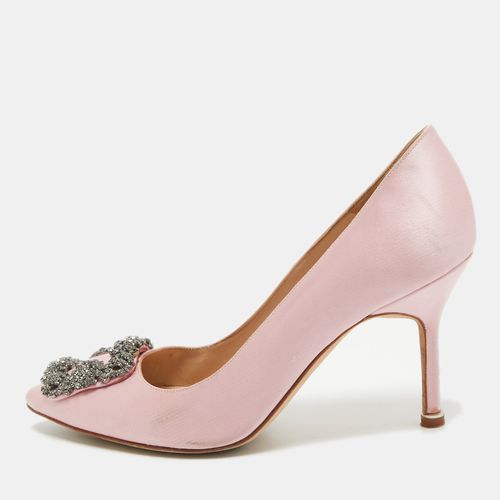 Manolo Blahnik Pink Satin Hangisi Pumps Size 35.5 - Manolo Blahnik - Modalova