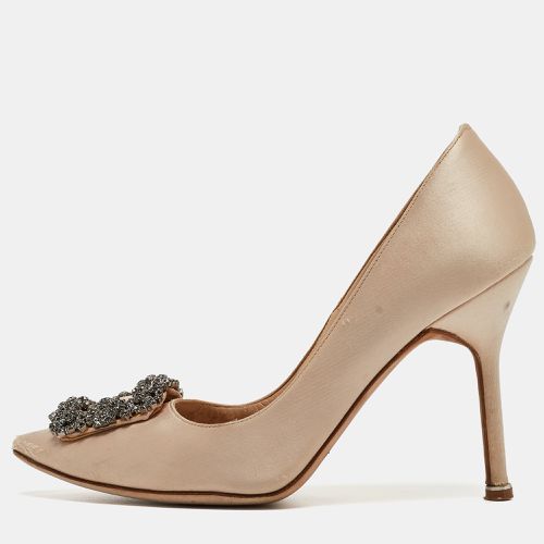 Manolo Blahnik Beige Satin Hangisi Pumps Size 36 - Manolo Blahnik - Modalova