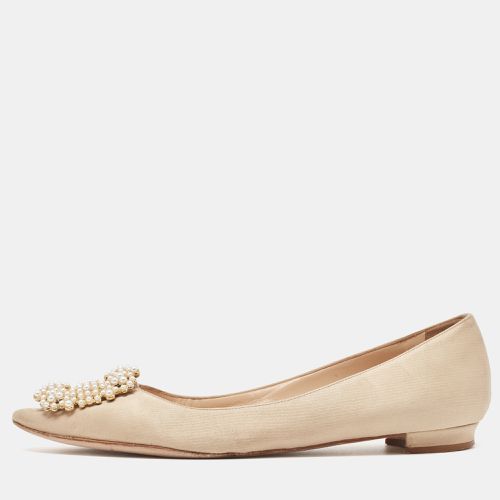 Manolo Blahnik Beige Satin Hangisi Ballet Flats Size 36 - Manolo Blahnik - Modalova