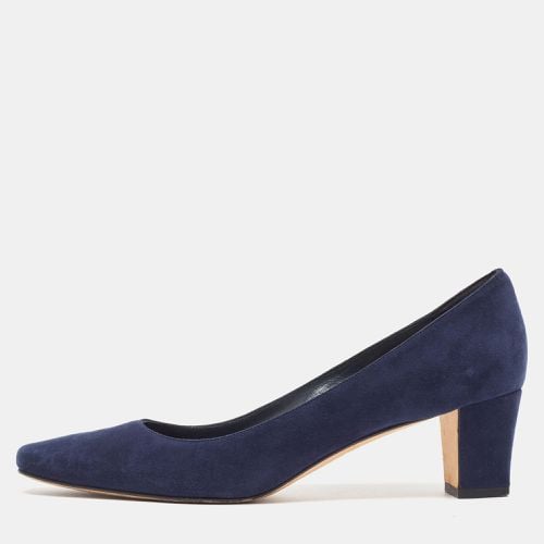 Suede Block Heel Pumps Size 38 - Manolo Blahnik - Modalova