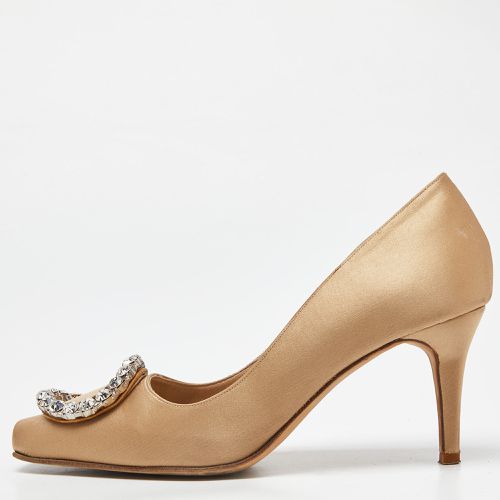 Manolo Blahnik Beige Satin Pumps Size 38.5 - Manolo Blahnik - Modalova