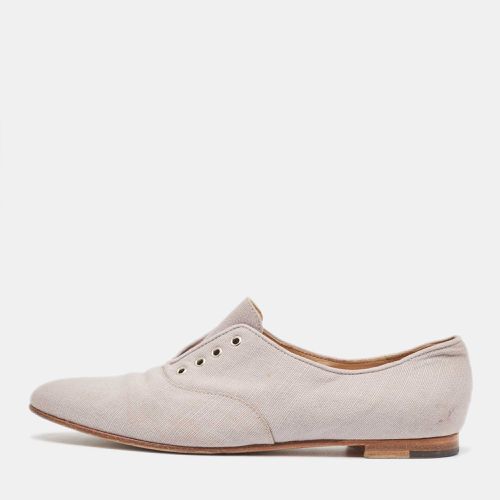 Manolo Blahnik Grey Canvas Oxfords Size 39.5 - Manolo Blahnik - Modalova