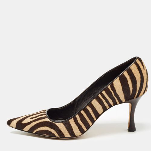 Manolo Blahnik Beige/Brown Animal Print Calf hair Pumps Size 37 - Manolo Blahnik - Modalova