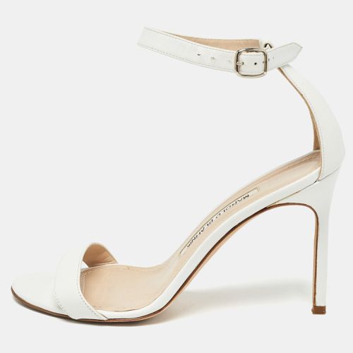 Manolo Blahnik White Leather Chaos Sandals Size 36 - Manolo Blahnik - Modalova