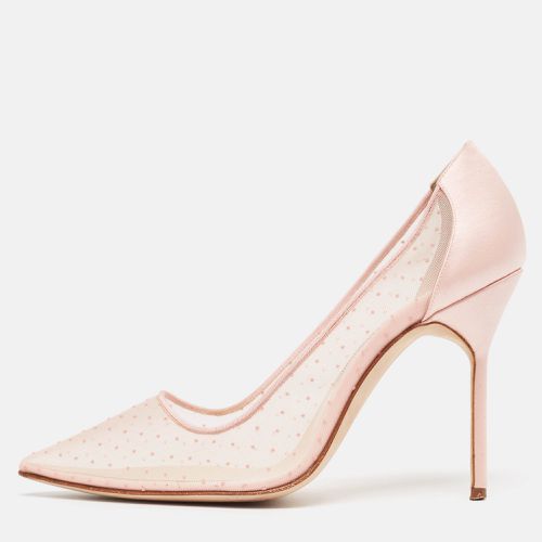 Manolo Blahnik Pink Mesh and Satin Bbla Pointed Toe Pumps Size 38.5 - Manolo Blahnik - Modalova