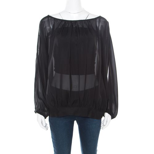 Marc by Marc Jacobs Black Sheer Silk Slit Batwing Sleeve Blouse M/L - Marc by Marc Jacobs - Modalova