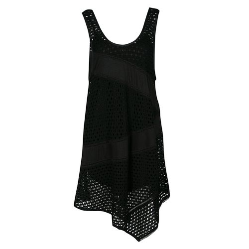 Marc By Marc Jacobs Black Eyelet Jersey Asymmetric Sleeveless Yuki Dress S - Marc by Marc Jacobs - Modalova