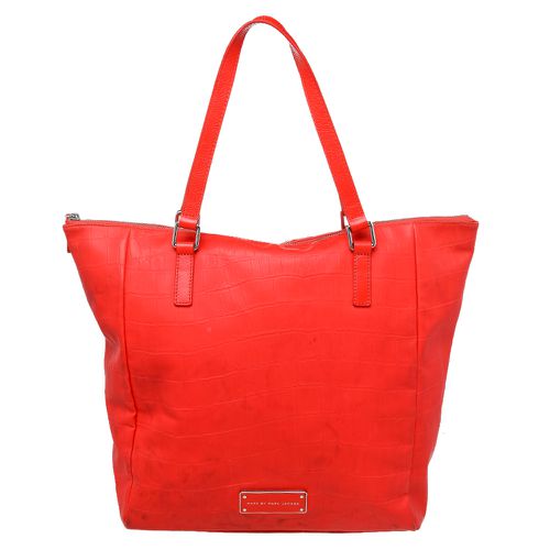 Marc by Marc Jacobs Bright Orange Croc Embossed PVC And Leather Tote - Marc by Marc Jacobs - Modalova