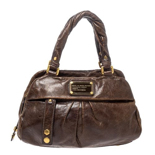 Marc by Marc Jacobs Brown Leather Twisted Q Groove Satchel - Marc by Marc Jacobs - Modalova