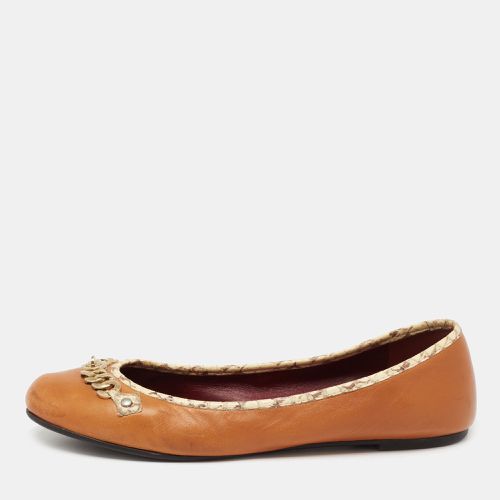 Marc by Marc Jacobs Tan Leather Chain Detail Ballet Flats Size 38.5 - Marc by Marc Jacobs - Modalova