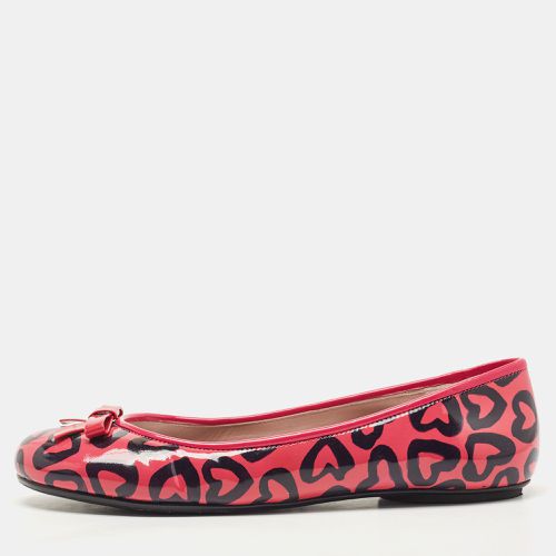 Marc by Marc Jacobs Pink/Black Heart Patent Leather Bow Ballet Flats Size 36 - Marc by Marc Jacobs - Modalova