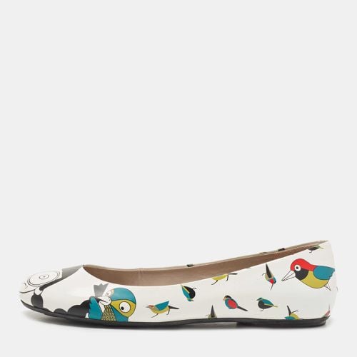 Marc by Marc Jacobs White Multicolor Bird Printed Leather Round Toe Ballet Flats Size 36 - Marc by Marc Jacobs - Modalova