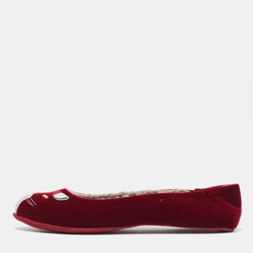 Marc by Marc Jacobs Burgundy Velvet Cat Ballet Flats Size 37.5 - Marc by Marc Jacobs - Modalova