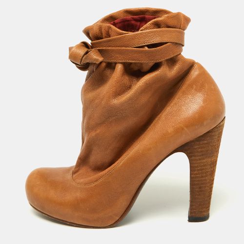 Marc by Marc Jacobs Brown Leather Ankle Wrap Booties Size 38.5 - Marc by Marc Jacobs - Modalova