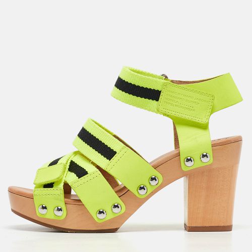 Marc by Marc Jacobs Green Canvas and Leather Ankle Strap Sandals Size 37 - Marc by Marc Jacobs - Modalova