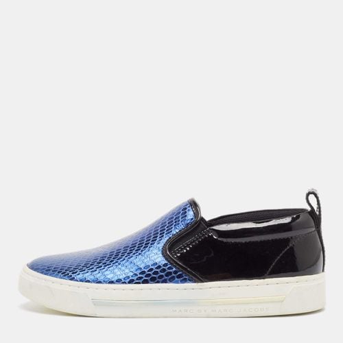 Marc by Marc Jacobs Black Patent Leather and Python Embossed Leather Broome Sneakers Size 36 - Marc by Marc Jacobs - Modalova