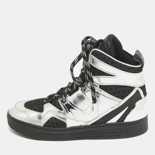 Marc by Marc Jacobs Silver Leather Mesh High Top Sneakers Size 36 - Marc by Marc Jacobs - Modalova