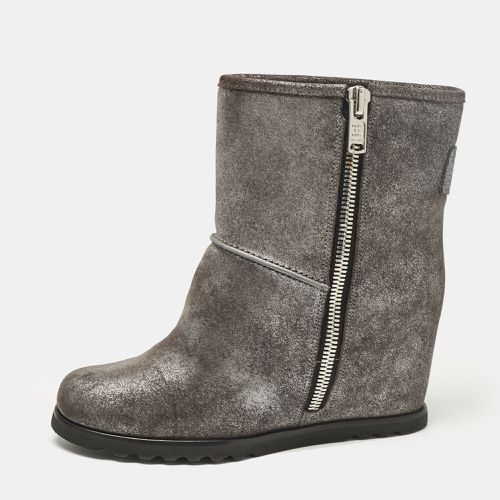 Marc by Marc Jacobs Silver Suede Ankle Length Boots Size 37 - Marc by Marc Jacobs - Modalova