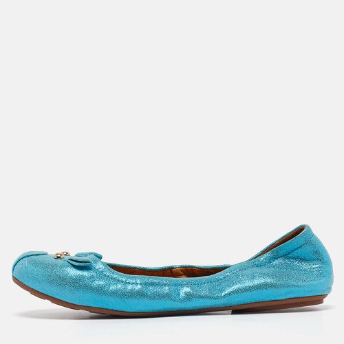 Marc by Marc Jacobs Metallic Blue Textured Suede Mouse Scrunch Ballet Flats Size 37 - Marc by Marc Jacobs - Modalova