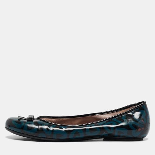 Marc by Marc Jacobs Blue/Black Heart Patent Leather Bow Ballet Flats Size 36 - Marc by Marc Jacobs - Modalova