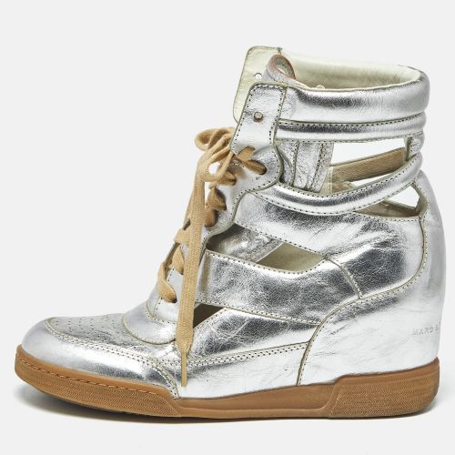 Marc by Marc Jacobs Silver Leather Cut Out High Top Sneakers Size 40 - Marc by Marc Jacobs - Modalova