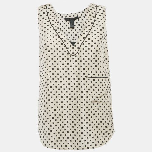 Marc By Marc Jacobs Pale Buff Printed Silk Sleeveless Top S - Marc by Marc Jacobs - Modalova