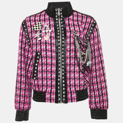 Marc Jacobs Pink Tweed Brooch Detail Zip -Up Jacket S - Marc Jacobs - Modalova