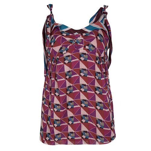 Marc Jacobs Multicolor Geometric Print Sleeveless Tie Detail Cotton Top M - Marc Jacobs - Modalova