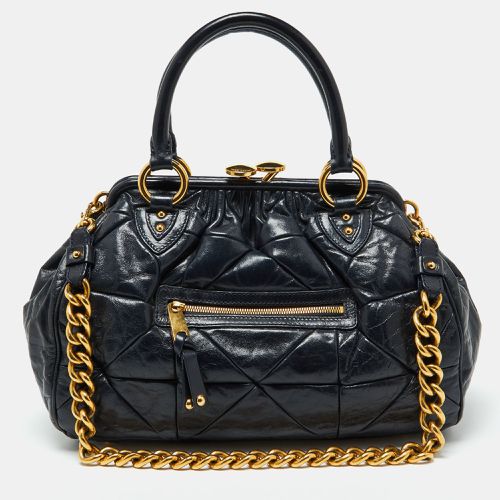 Marc Jacobs Navy Blue Quilted Leather Stam Satchel - Marc Jacobs - Modalova